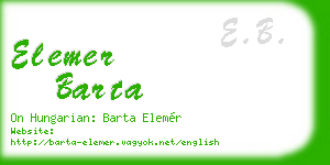 elemer barta business card