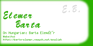 elemer barta business card